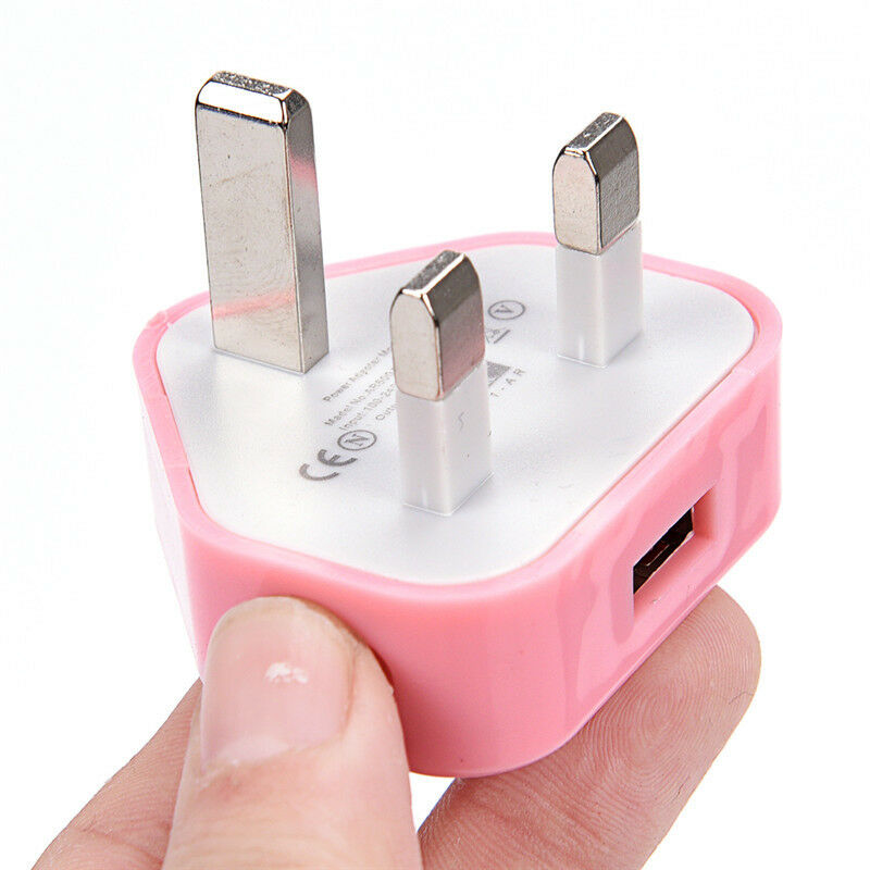 UK Mains Wall 3 Pin USB Plug Adapter Charger Power USB Port For Phones Tablet Rf