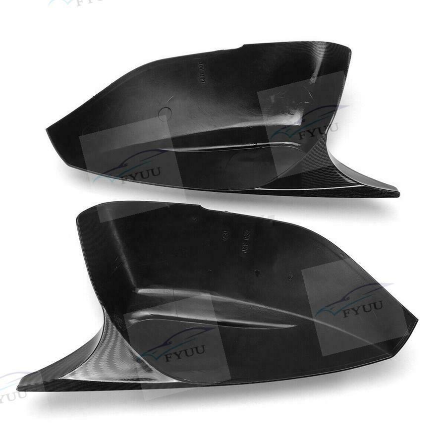 Pair Carbon Fiber Look ABS Mirror Cover Cap For INFINITI Q50 Q70 2014-21 Add On