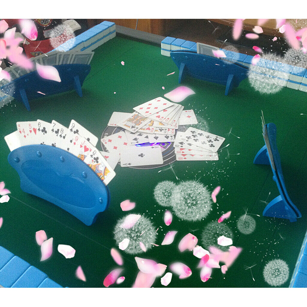 Plastic Playing Card Rack Support for Party Seniors Holds 15 Cards Blue