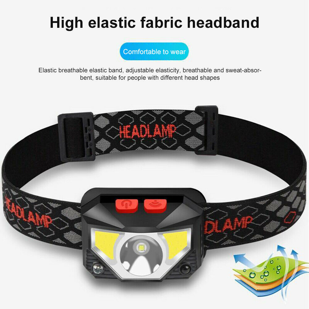 USB Rechargeable Waterproof Headlight Super Bright Head Torch Headlamp Camping