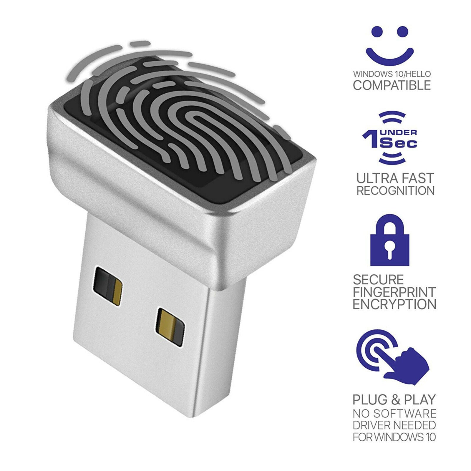 Portable USB Fingerprint Reader Identification Sign-in Lock Password-Free