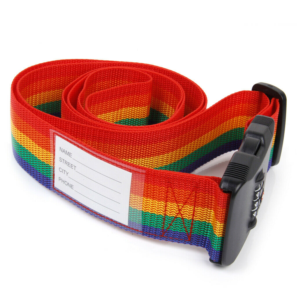 3-Dial Rainbow Colored TSA Combination Lock Key Luggage Suitcase Secure Safe