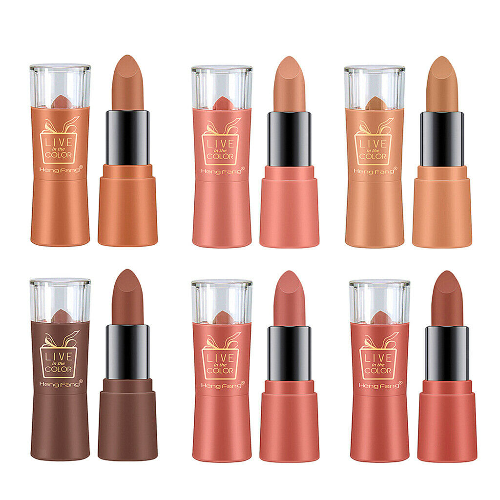 Pack of 6 Non-stick Cup Lipsticks Long Wearing Lip Sticks Lip Color Balm