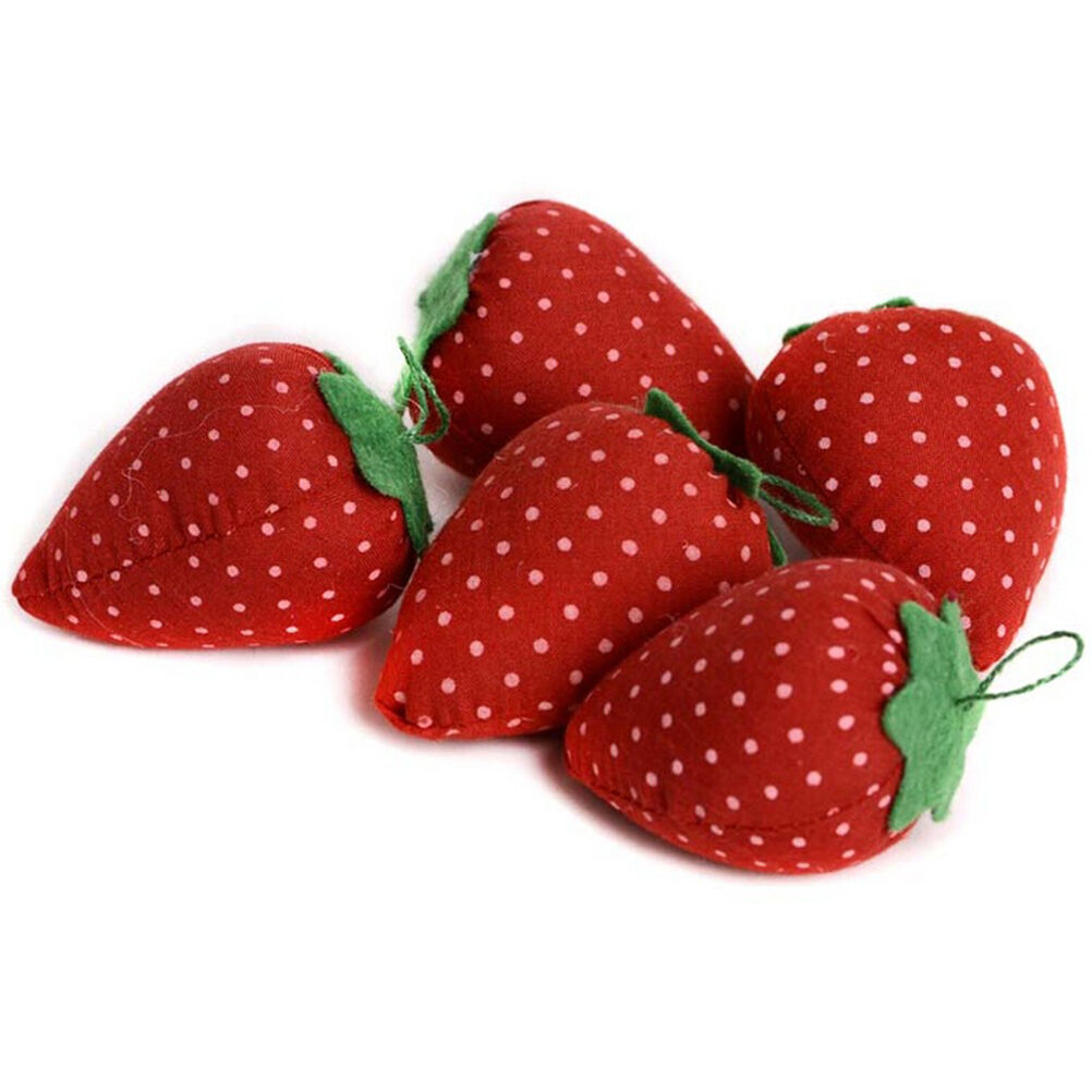 1X Strawberry Style Pin Cushion Pillow Needles Holder Sewing Craft Kit 6Cm AUDD
