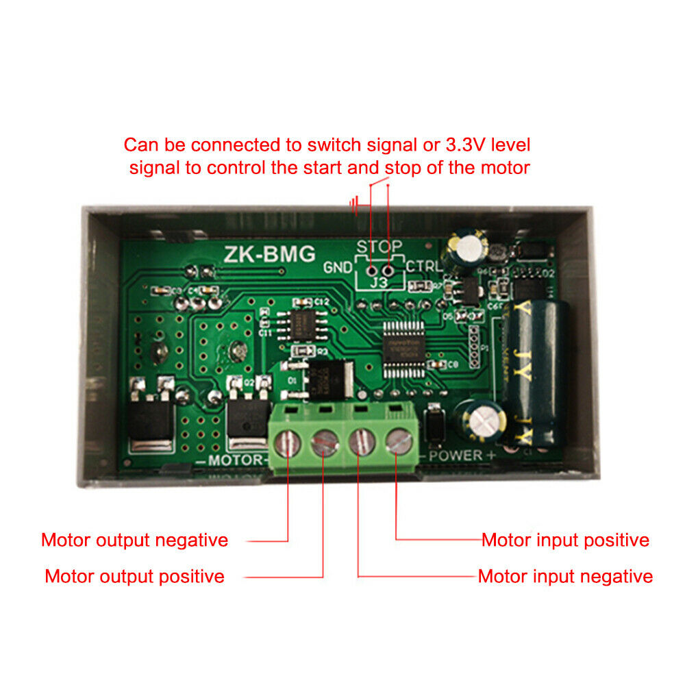 DC 9-60V 12A DC Motor Controller PWM Adjustable Speed Digital Display encoder