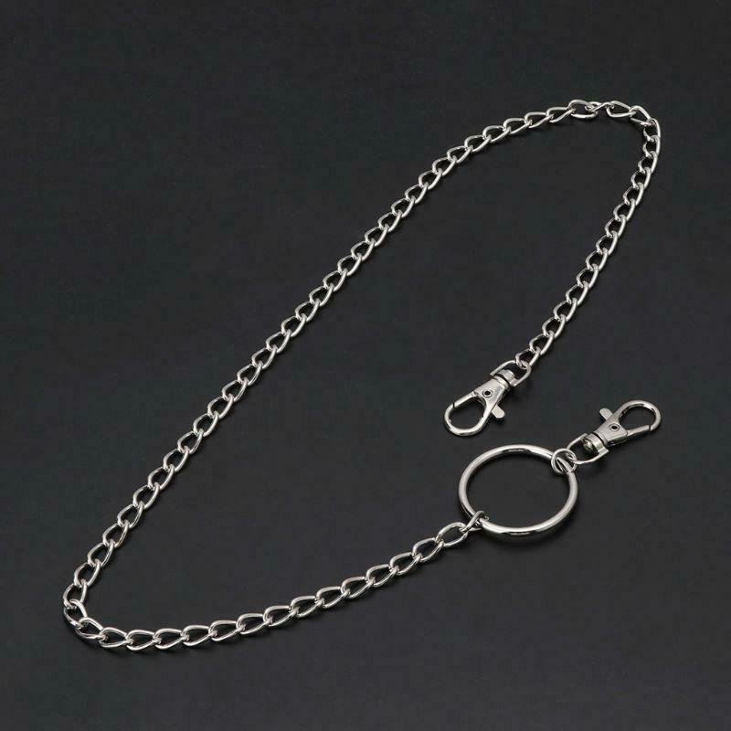 Long Metal Wallet Chain Leash Pant Jean Keychain Ring Clip Men's Hip Hop Jewelry