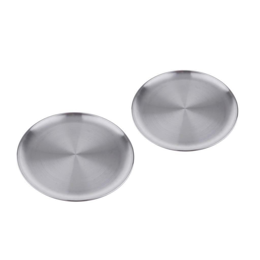 Premiue Heavy Duty Stainless Steel Kids Plates Baby Toddler Snacks Round 12