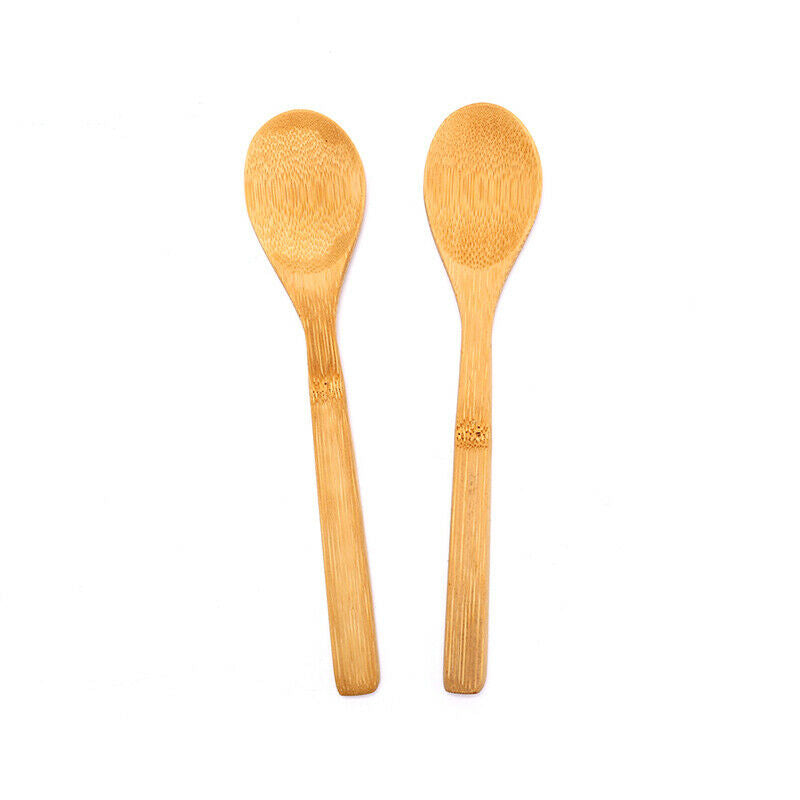 1Pc Mini Wooden Round Bamboo Spoon Soup Tea Coffee Salt Spoon Jam Scoop T.l8