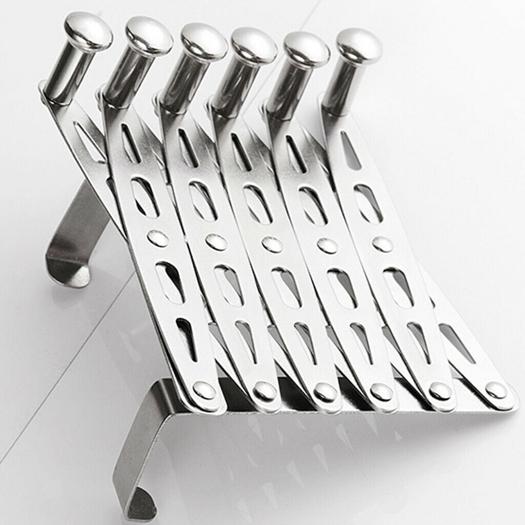 Over The Door Hanger Stainless Hook Clothes Multipurpose Hanging 6 Hooks