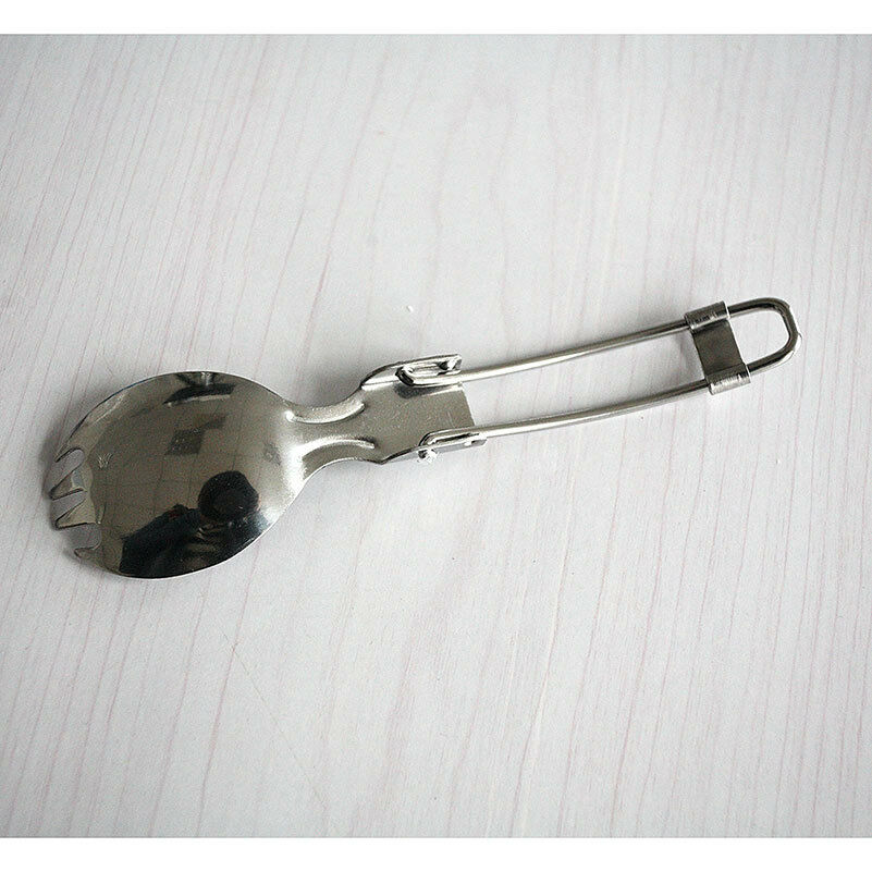 Outdoor Camping Portable Foldable Stainless Steel Spork Dinner Tablewar.l8