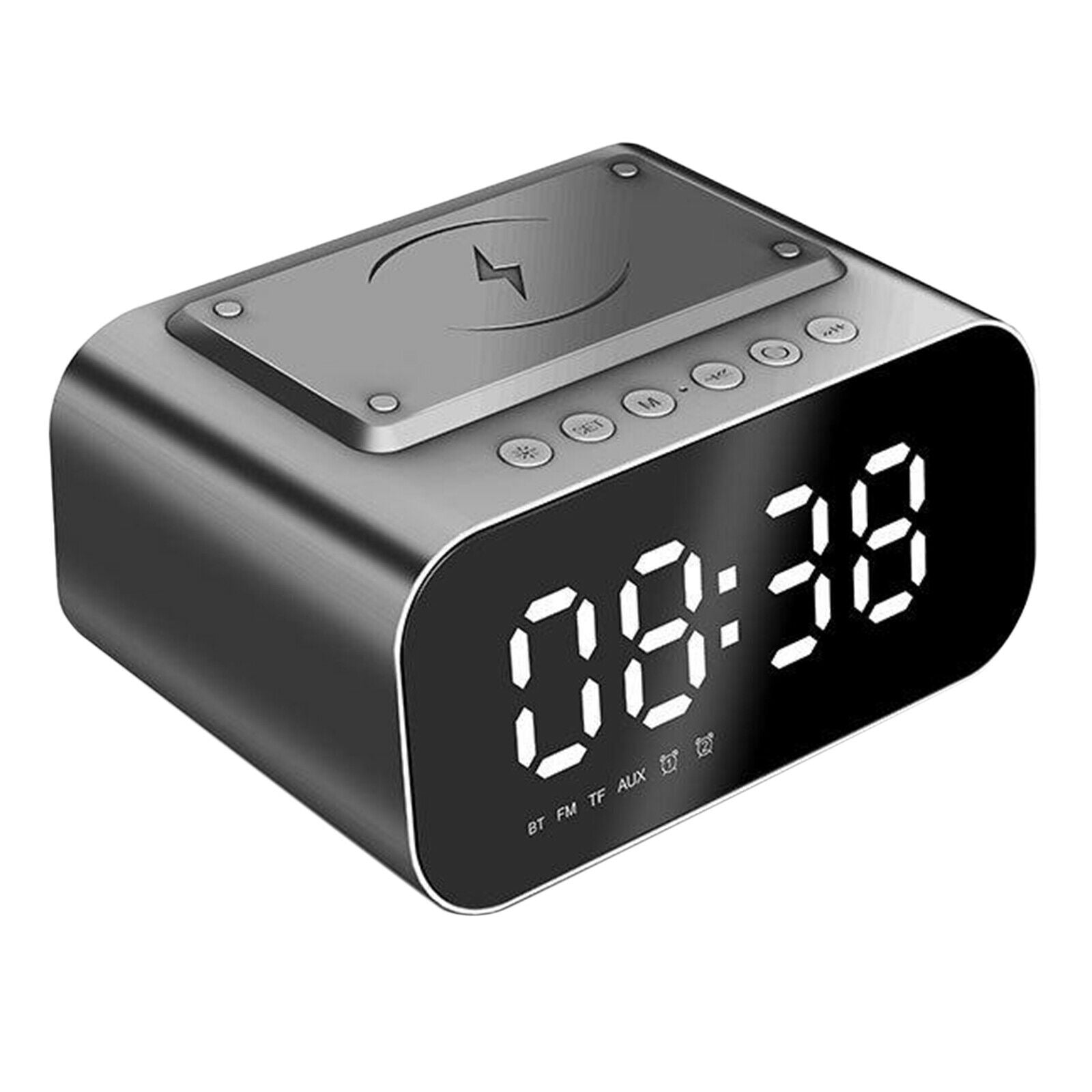 Bedside Radio Alarm Clock with USB Charger, Bluetooth Speaker, Wireless