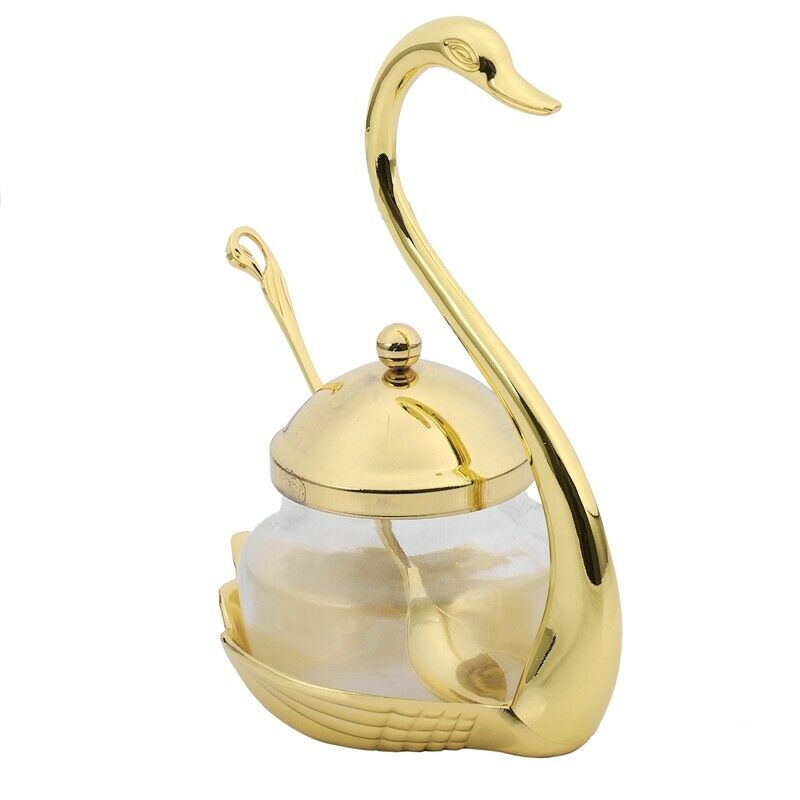 Aluminum alloy Condiment Pot Seasoning Container Spice Glass Jar Salt Sugar BoC3