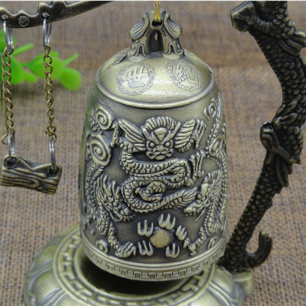 Alloy Desktop Dragon Gong Oriental Desktop Craft Hanging