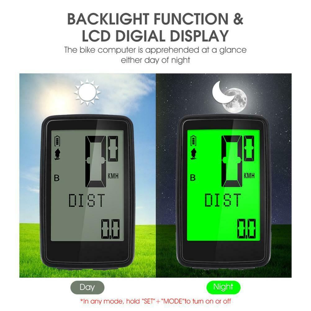 Rechargeable Bike Computer Wireless Waterproof Speedometer Odometer