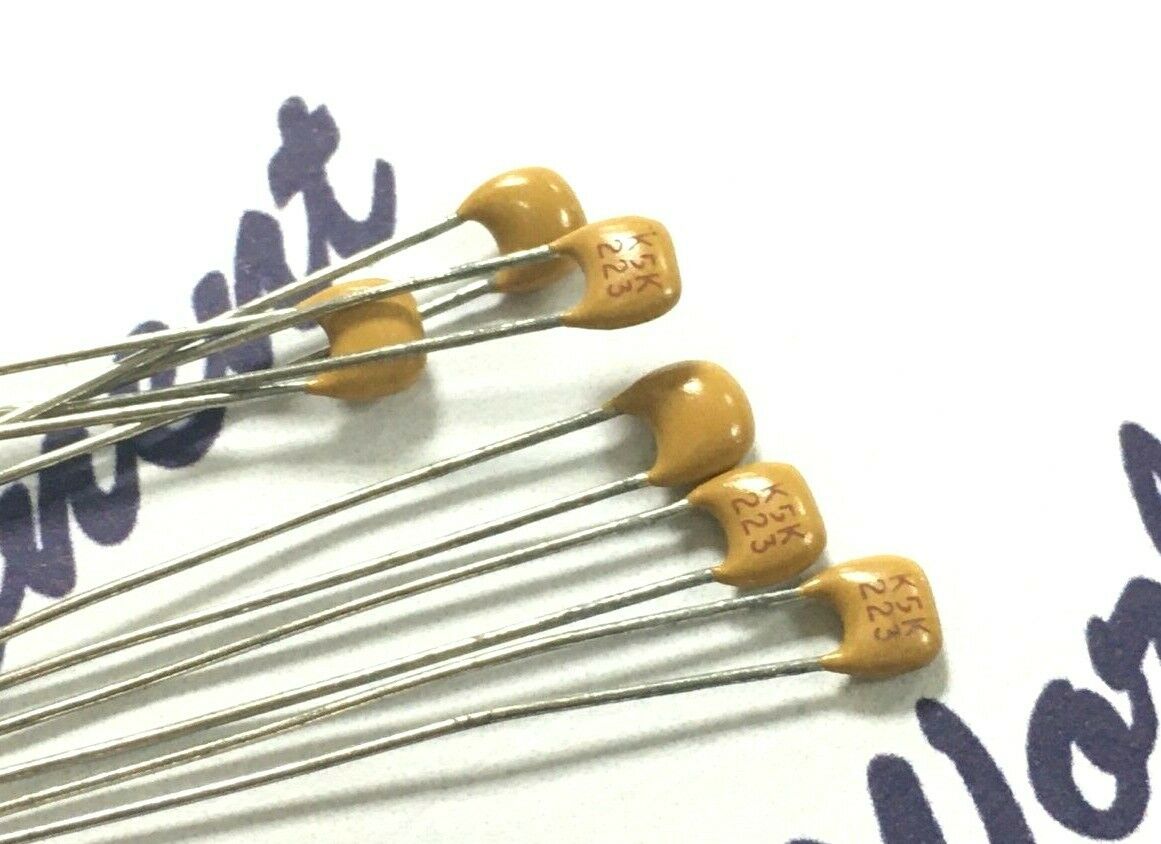 50pcs - KEMET K5K223 0.022uF (22nF) Ceramic Capacitor NOS