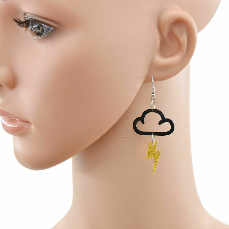 1 Pair Acrylic Earrings Charm Cloud Lightning Fashion Pendant Women Ear Hook