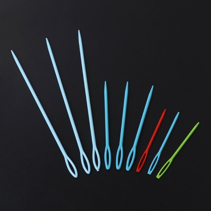 9Pcs Plastic Crochet Hooks Knitting Needles Sewing Tools Needlework Craft