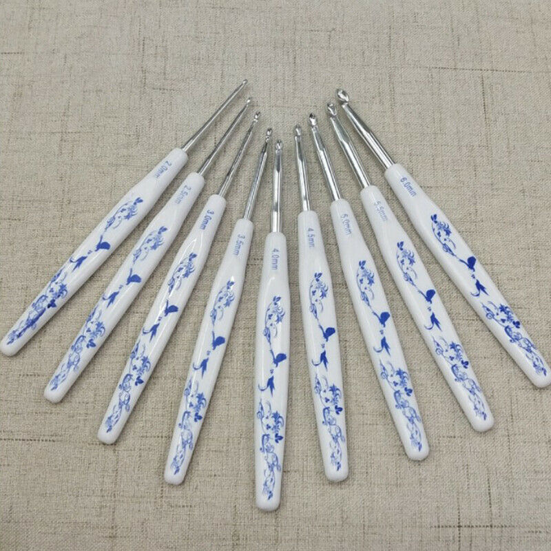 9pcs/Set Crochet Hooks Kit Scarf Knitting Needle Sweater Weave Craft Gi.l8