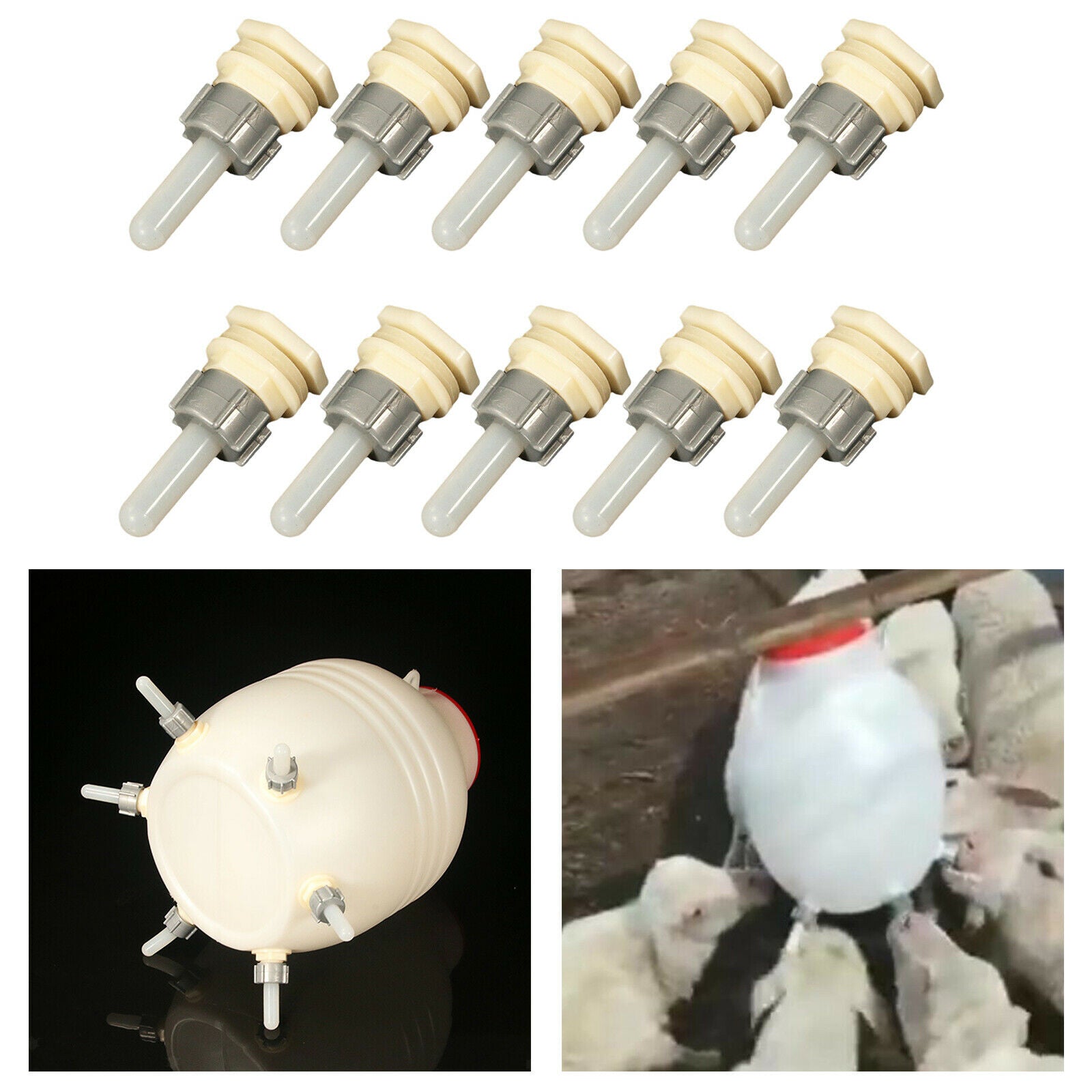 Silicone Goat Nipples Feeder Bottle Topper for Nursing Farm Calf Dog Poultry