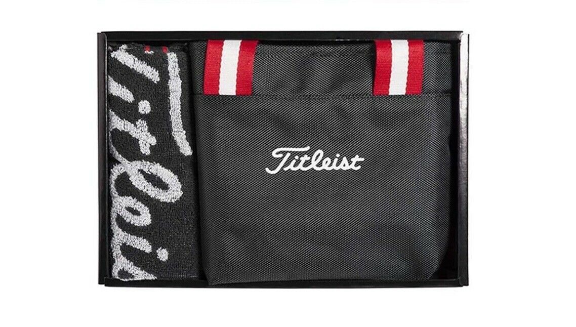 Titleist Japan AJGF93 Golf JAPAN Round Pouch Tote Bag Towel Set Gift Box Black