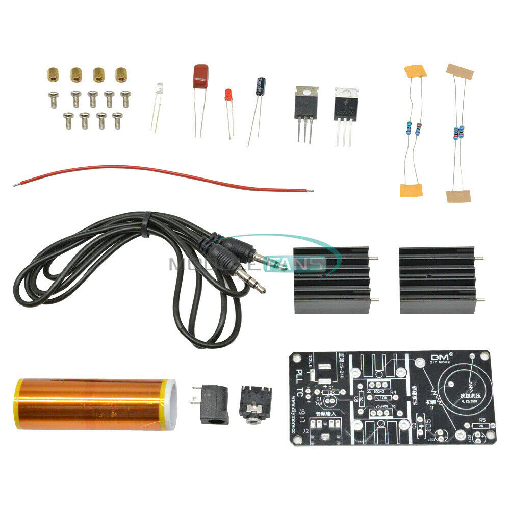 Kits 15W Tesla Mini Coil Plasma Speaker DC 15-24V Wireless Transmitter Generator
