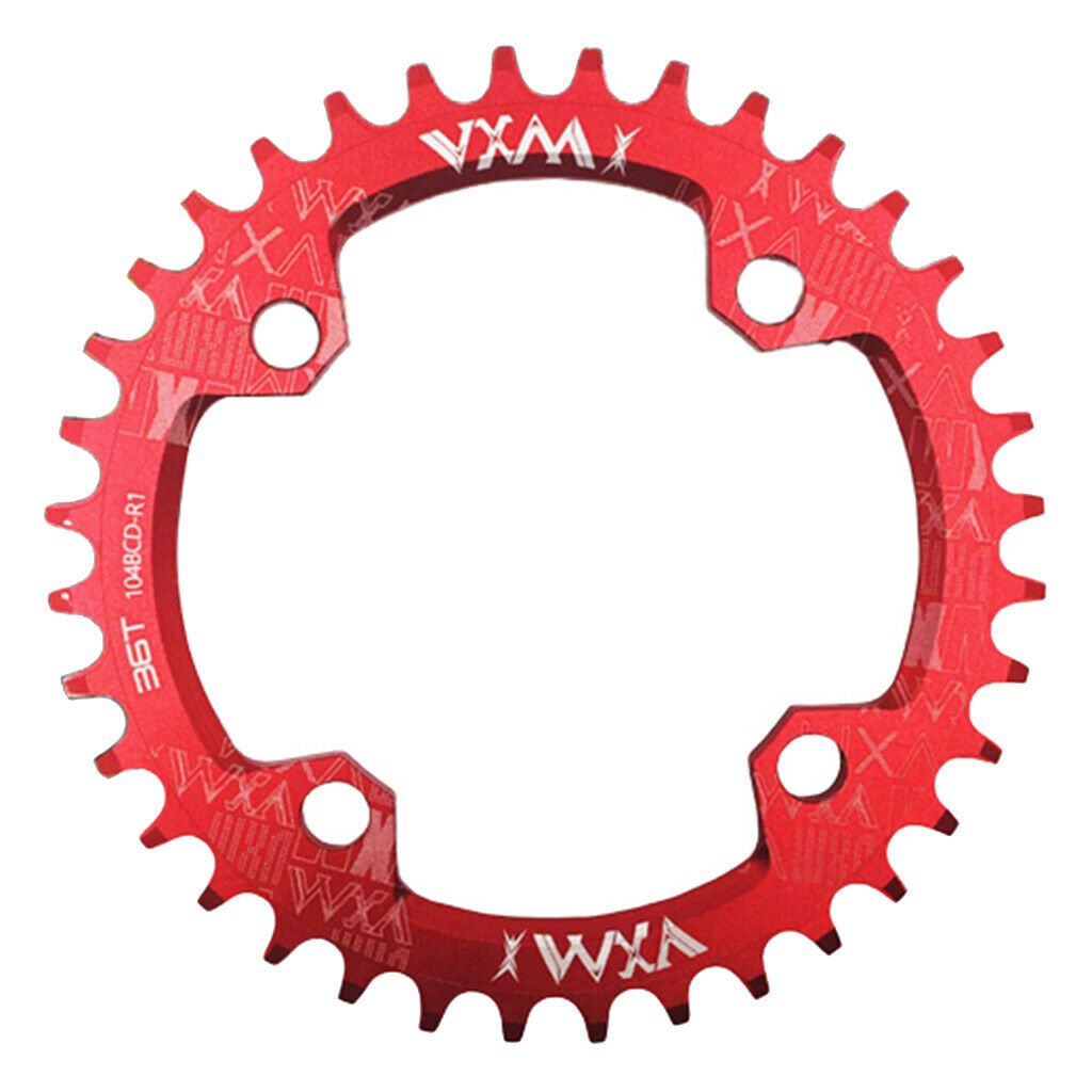 Bike Chainring 104 BCD Narrow Wide Chain Ring Chainwheel Sprockets Red 38T