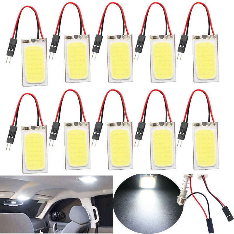 8Pcs 48 SMD COB White Panel LED T10 Car Interior Panel Light Dome Lamp Bulb AU