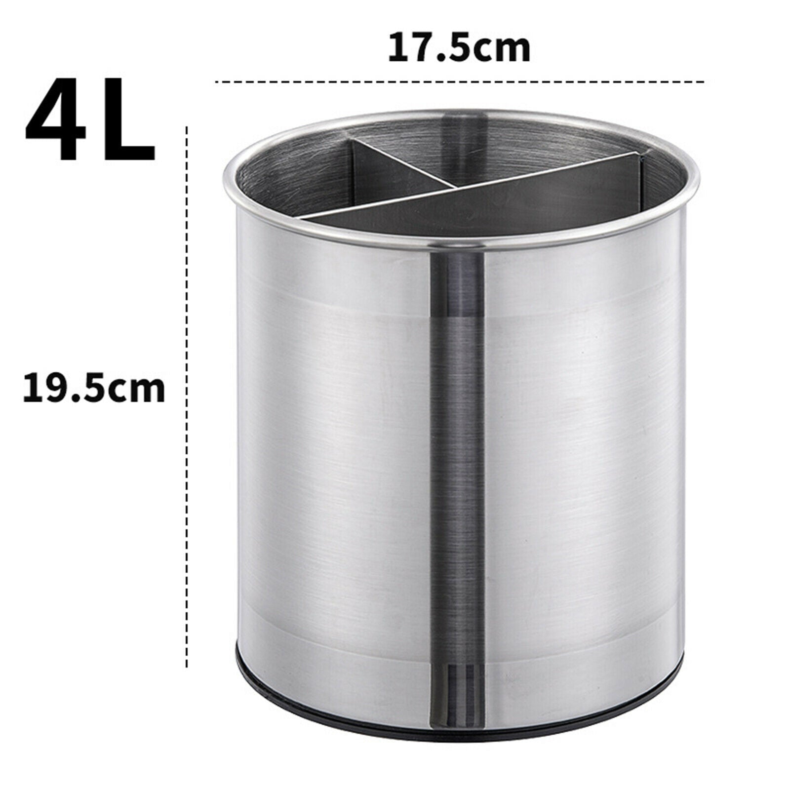 Stainless Steel Rotating Tableware Storage Bucket with Removable Divider