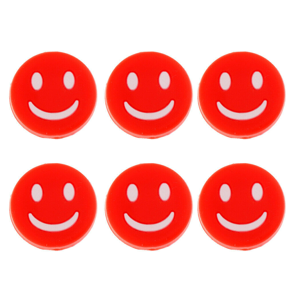 6Pcs Tennis Racquet Vibration Dampener Shock Absorber Damper, Red