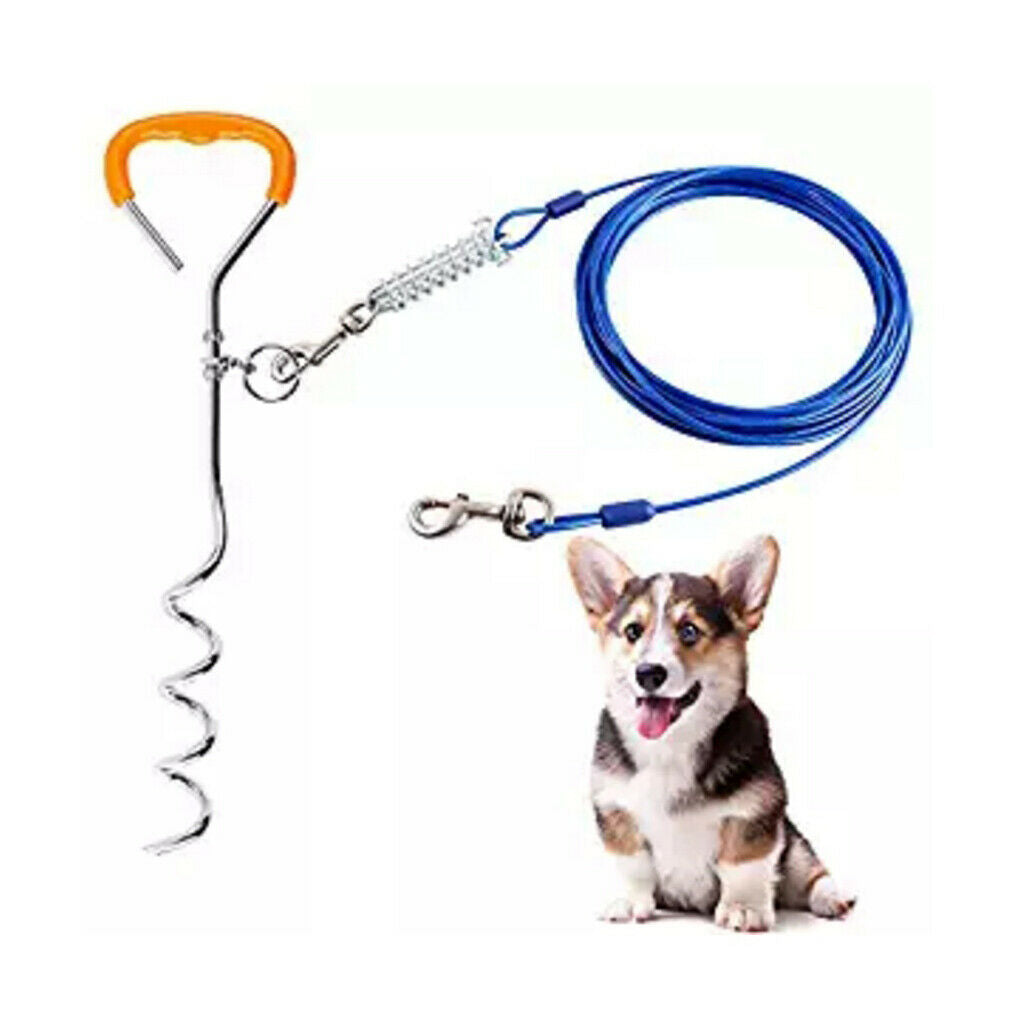 Pet Dog 5mm/6mm Easyturn Stake with 3Meter/5Meter of Tieout Heavy Duty Cable