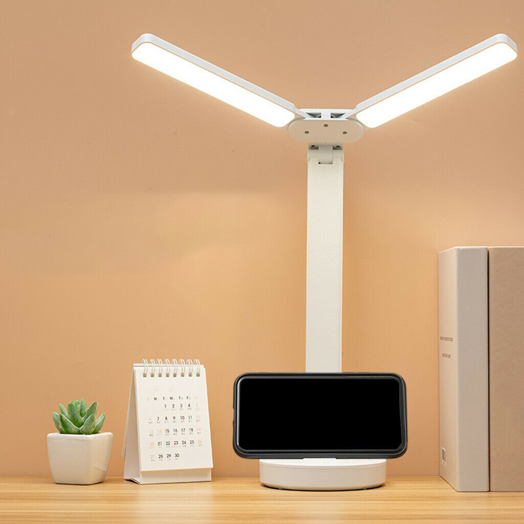 LED Desk Lamp Double Head 3600mAh Modern Table Lamp for Home Office Children