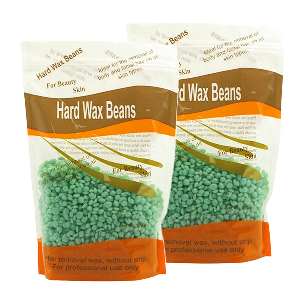 2 Bags, Natural Hard Wax Beans Body Hair Removal Bikini Solid Waxing Beads