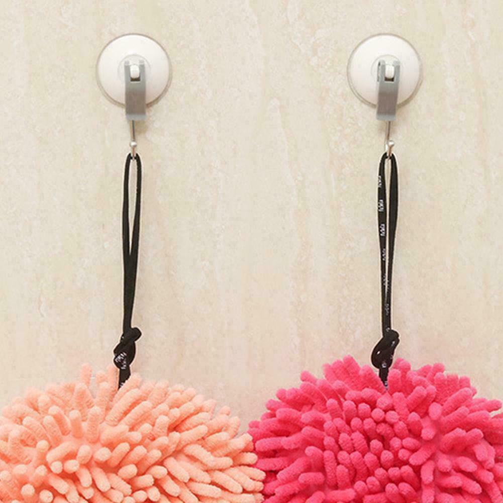 2PCS Strong Hold Vacuum Suction Cup Hooks Shower-Kitchen Walls Organizer J9K9