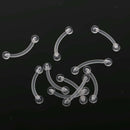 10 Pieces 18 Gauge Metal Allergy Free Clear Acrylic Curved Eyebrow Bars Labret