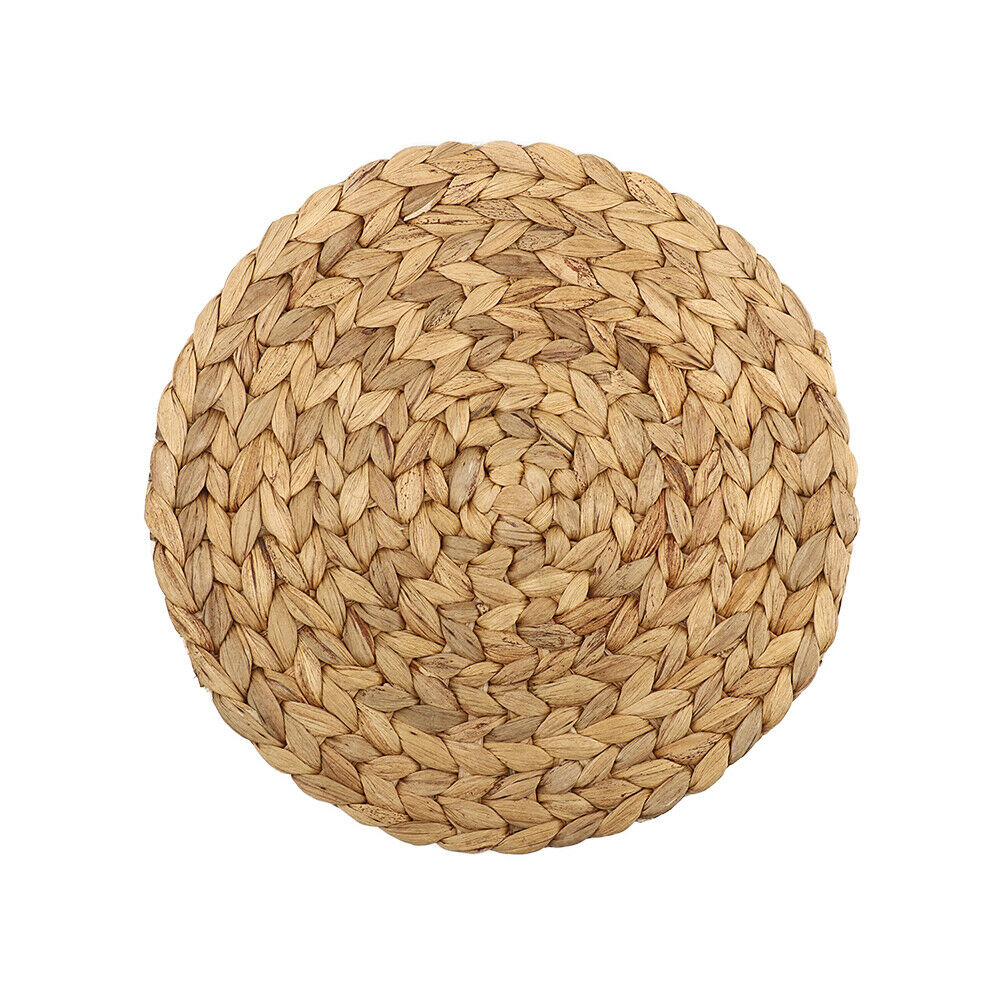 Round Woven Placemats for Table Straw Braided Placemat Heat Resistant Non-Slip