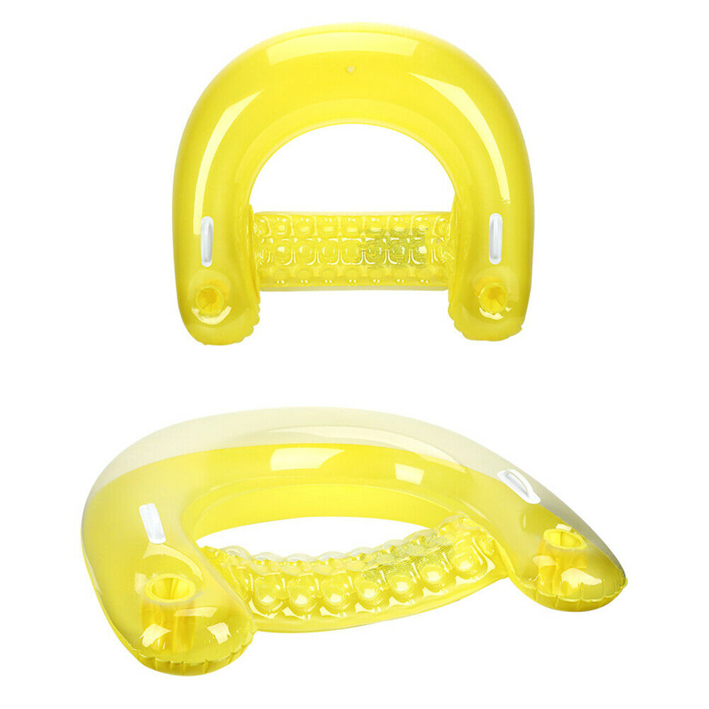 Inflatable Pool Seat with Cup Holder Swimming Pool PVC Floating Hammock Beach @