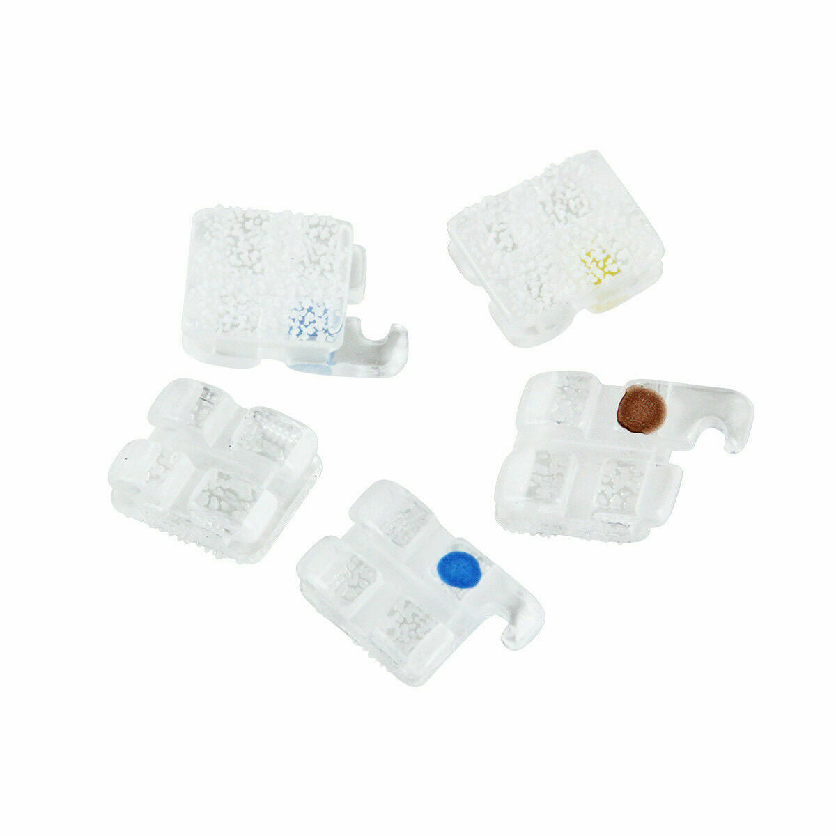 5Box Dental Ceramic Bracket+Buccal Tube Orthodontic Roth.022 3.4.5 Hooks AZDENT
