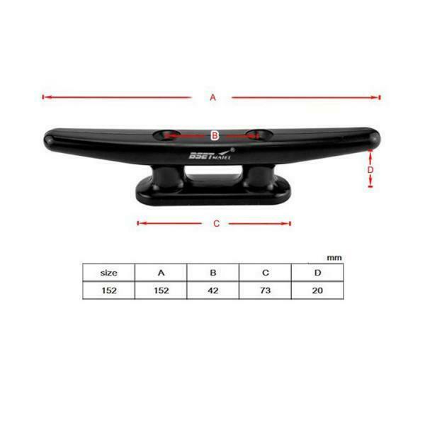 6" Durable Nylon Dinghy Marine Boat Dock Anchor Line Tie Down Cleat Black