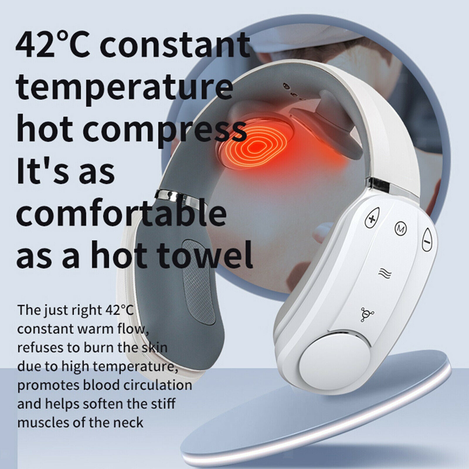 Electric Hanging Neck Fan Cooling Cooler Heating Massager for Muscle Relax
