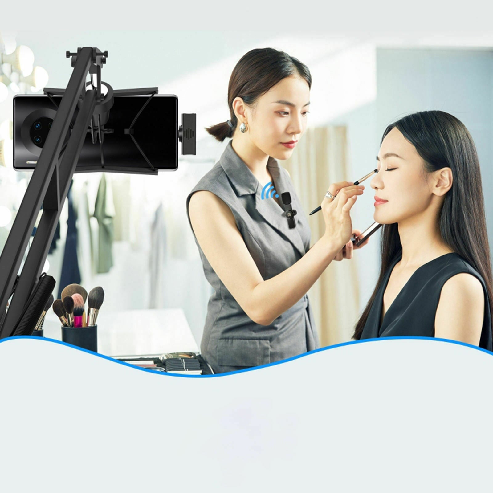 Wireless Lavalier Microphone Clip-On Interface Receiver for Video Camera