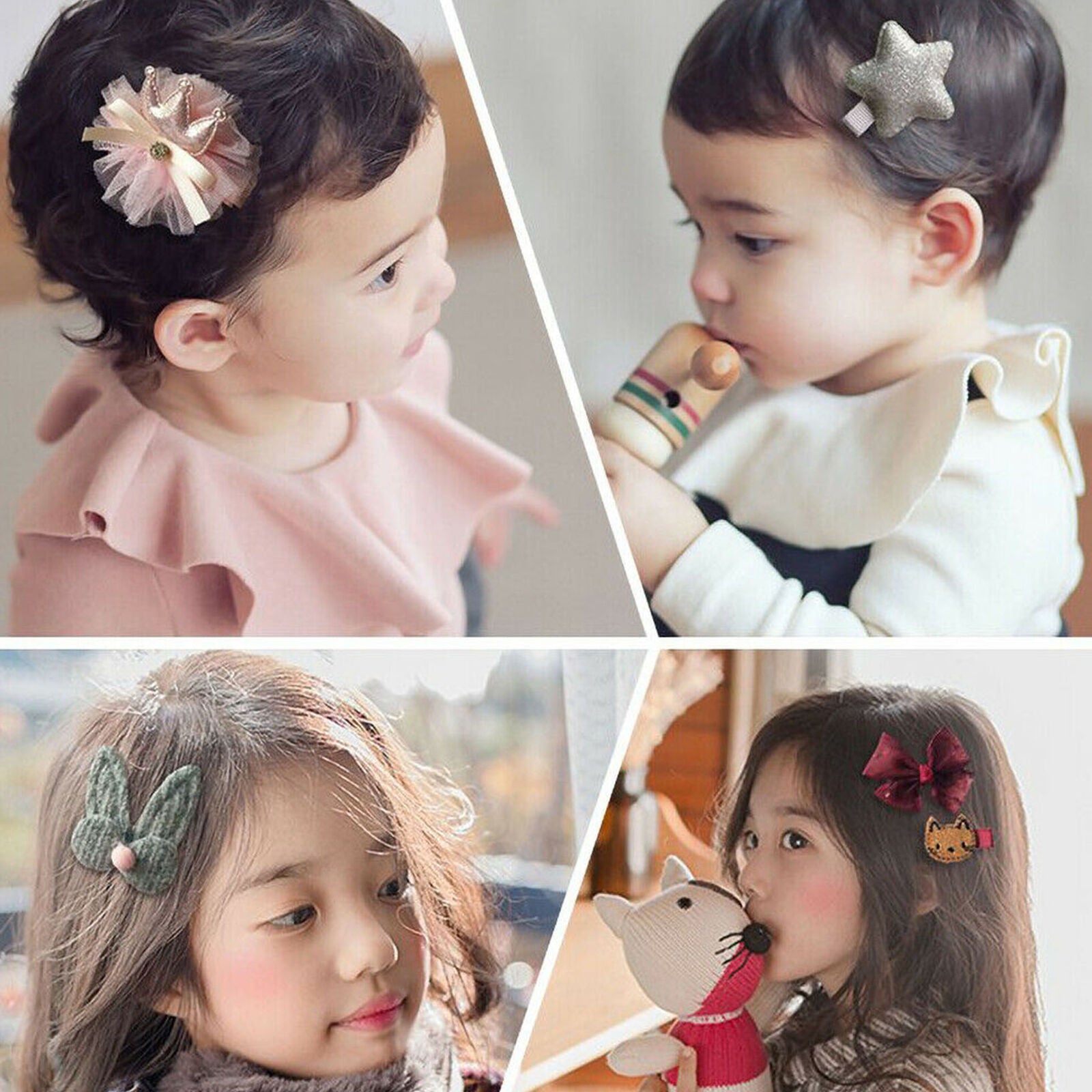 18 pieces Girls hair clip bobby pin hair tie kids flower bows gift