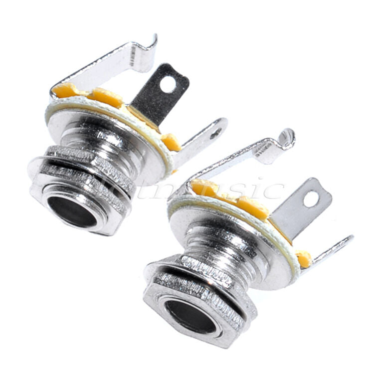 2pcs Mono 1/4'( 6.35mm) GUITAR JACK SOCKET Output Jack Brand New