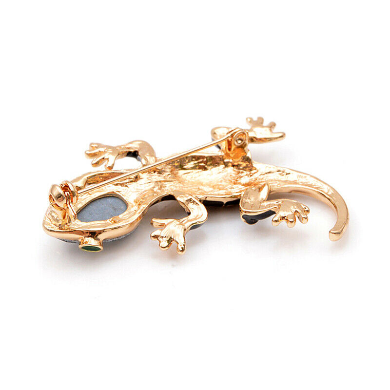 Crystal Lizard Brooches for Women Cute Fashion Animal Pin Clothes Jewelry Bro PT