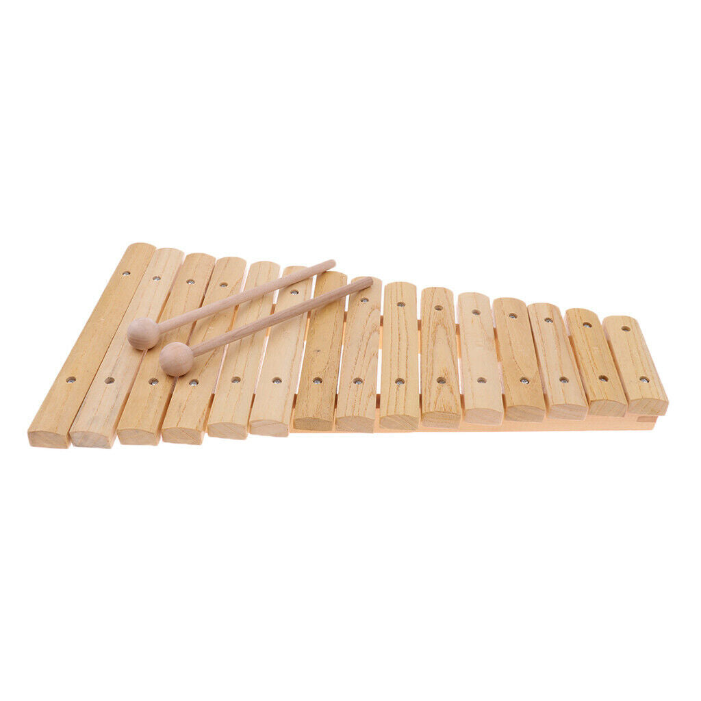 15 Sound Xylophone Piano Wooden Instrument with 2 Mallets for Kids Early Musical