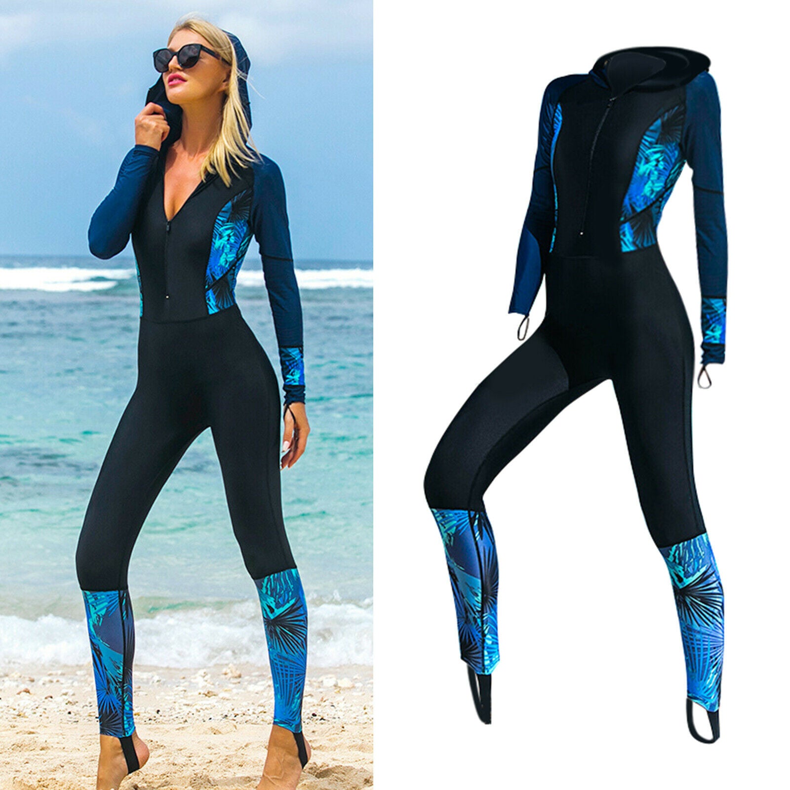 Wetsuit Diving Suit Front Zip Wet Suit for Diving Snorkeling Swimming M