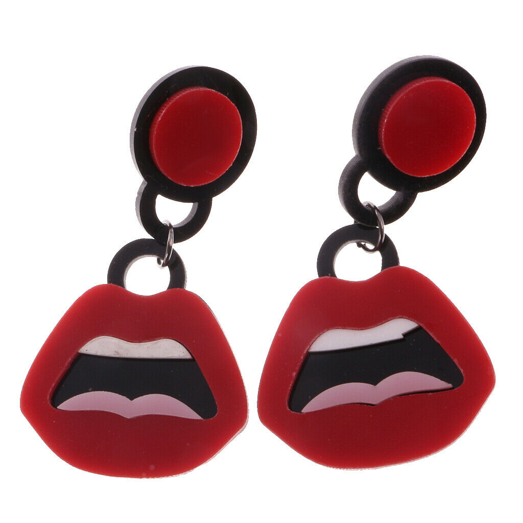Novelty Lip Long Dangle Hip Hop Earrings Acrylic Ear Studs Women Jewelry