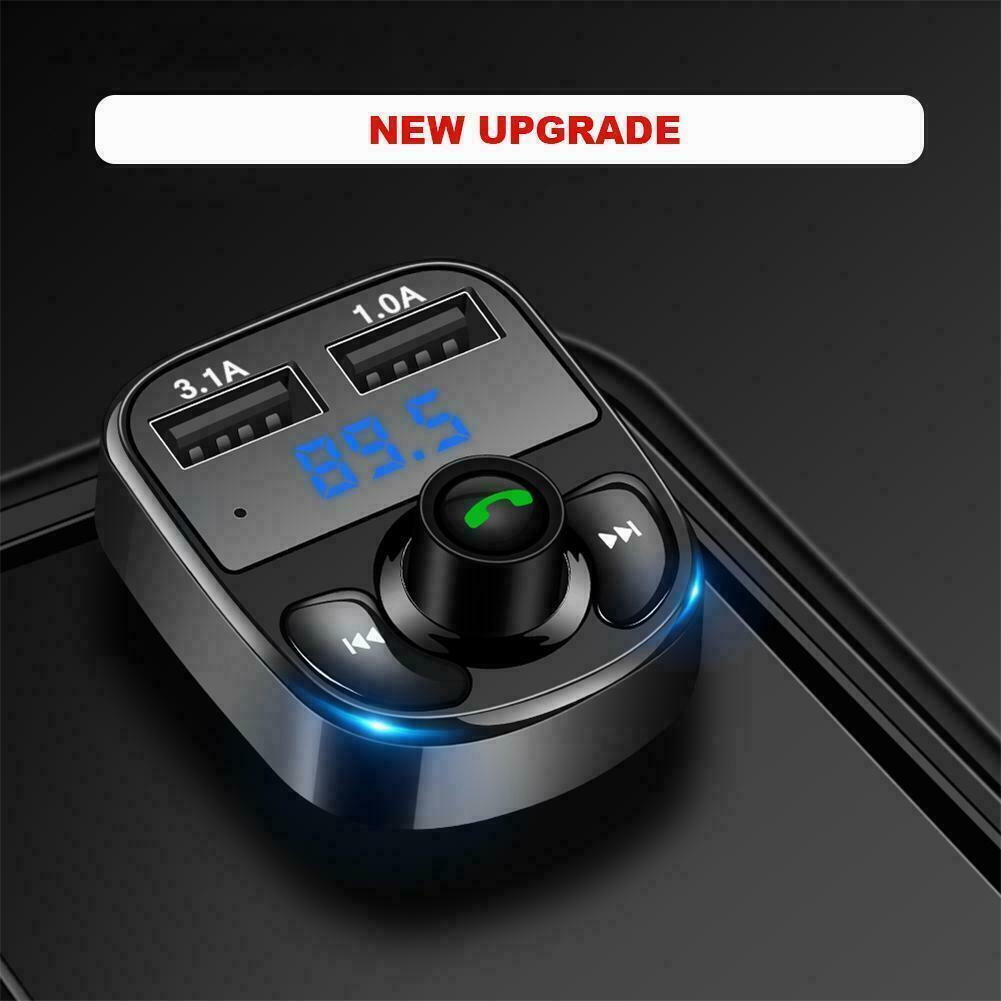 Bluetooth-compatible 5.0 Radio Car Kit Wireless FM Transmitter Player MP3 Dual