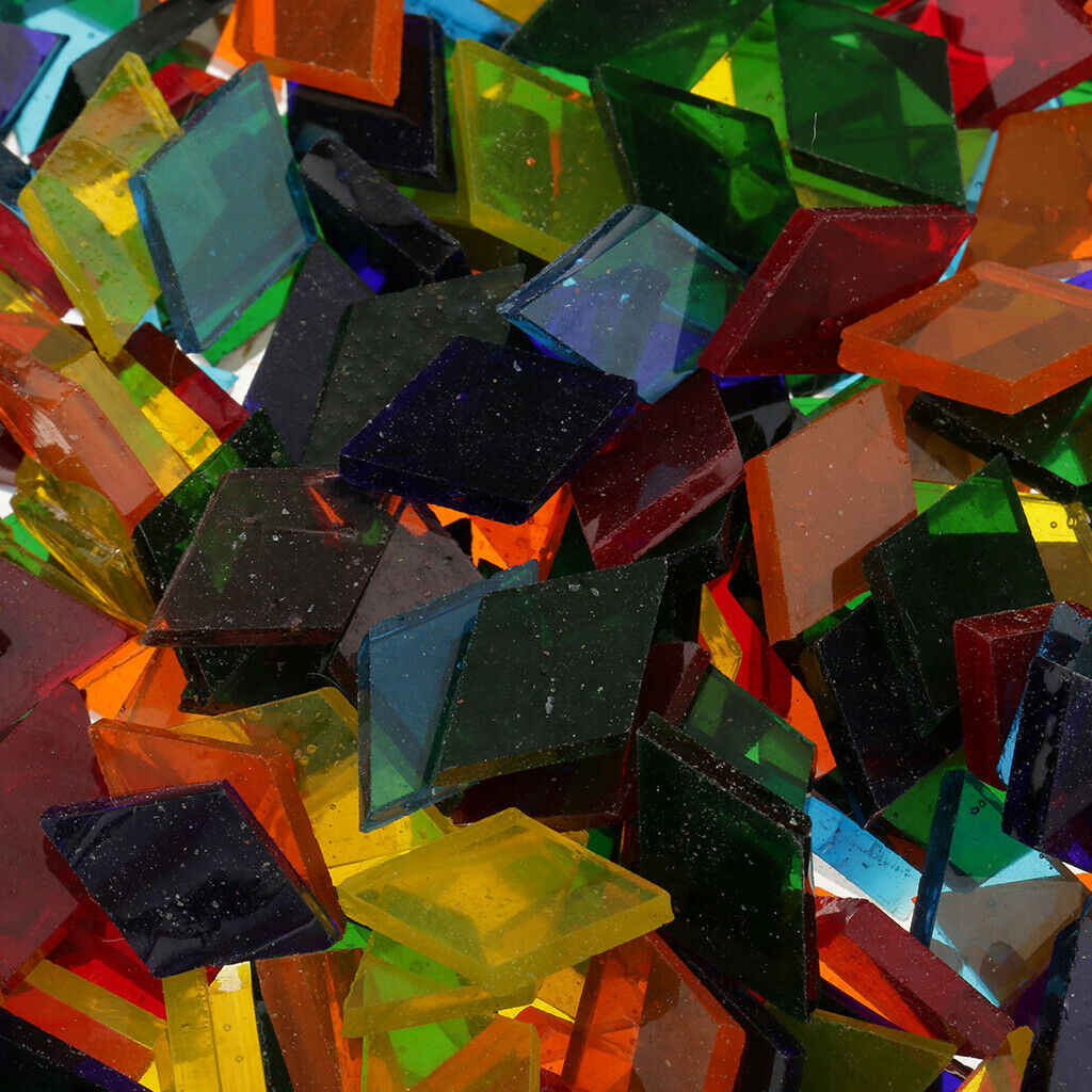 320Pc Shapes Glass Mosaic Tiles Various Colours DIY Arts Crafts 11MM 10X40MM
