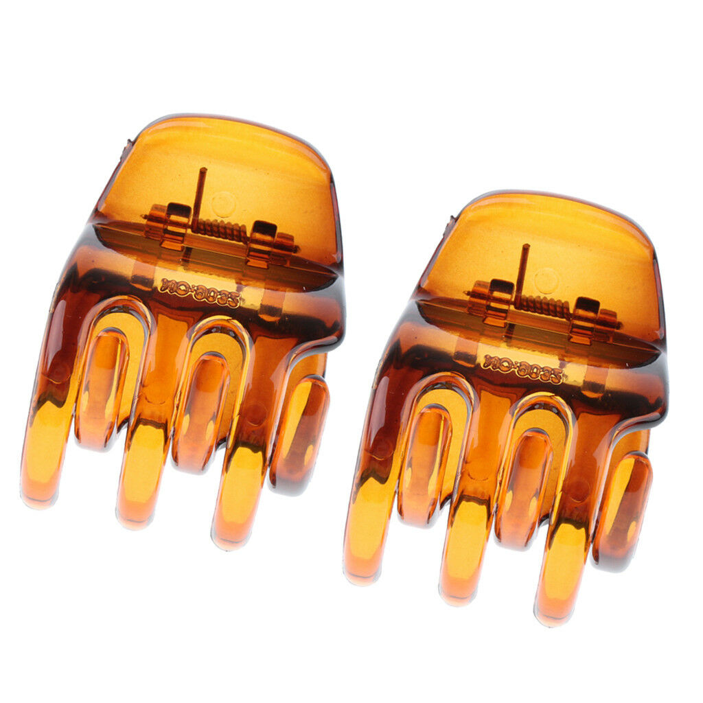 2x Womens Grip Jaw Clips Crystal Hair Clamps Tools for Lady Medium Long Hair