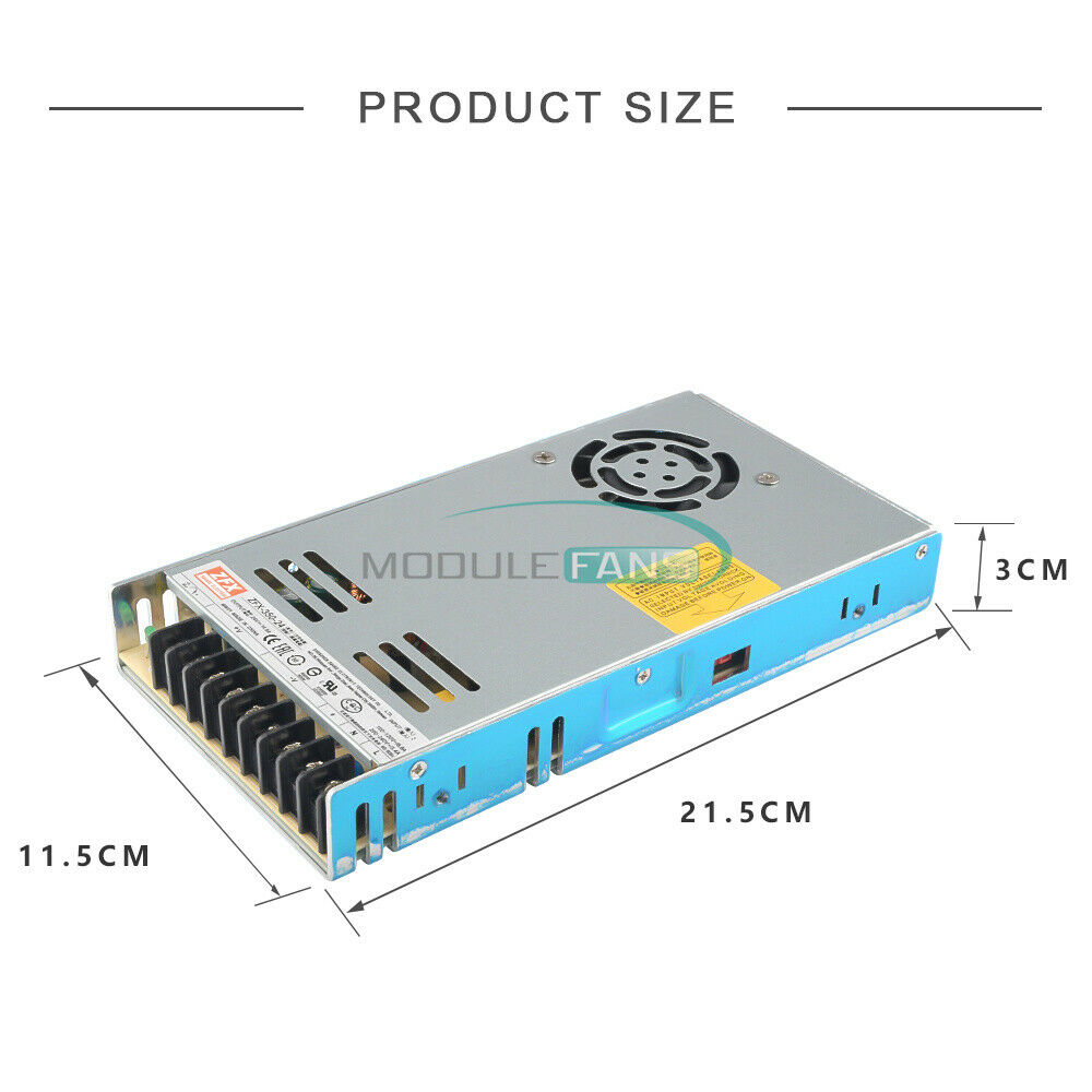 350W Switching Power Supply Mdule AC 220V to DC 24V Cooling Fan Protective Film
